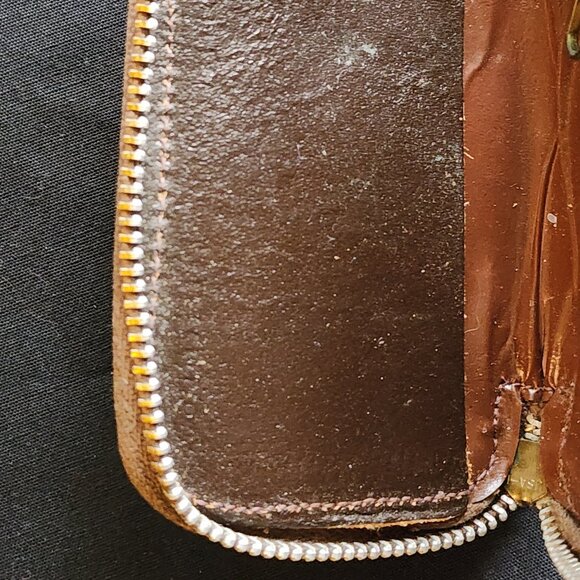 Vintage Brown Leather ZipUp Key Caddy Genuine Cowhide Key Holder Small Organizer - Picture 11 of 13
